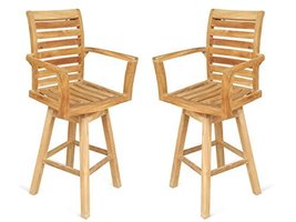 Windsor&#39;s Genuine Grade A Teak Swivel Counter Arm Chairs (Set of 2) - £1,114.89 GBP