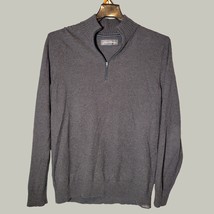 Eddie Bauer Sweater Mens M Sweatshirt Gray 1/4 Zip Long Sleeve Casual Cotton  - $14.98