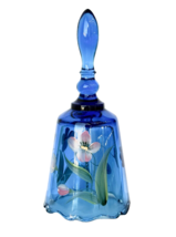 Fenton Deep Blue Hand painted Pink Floral and Signed - £57.81 GBP