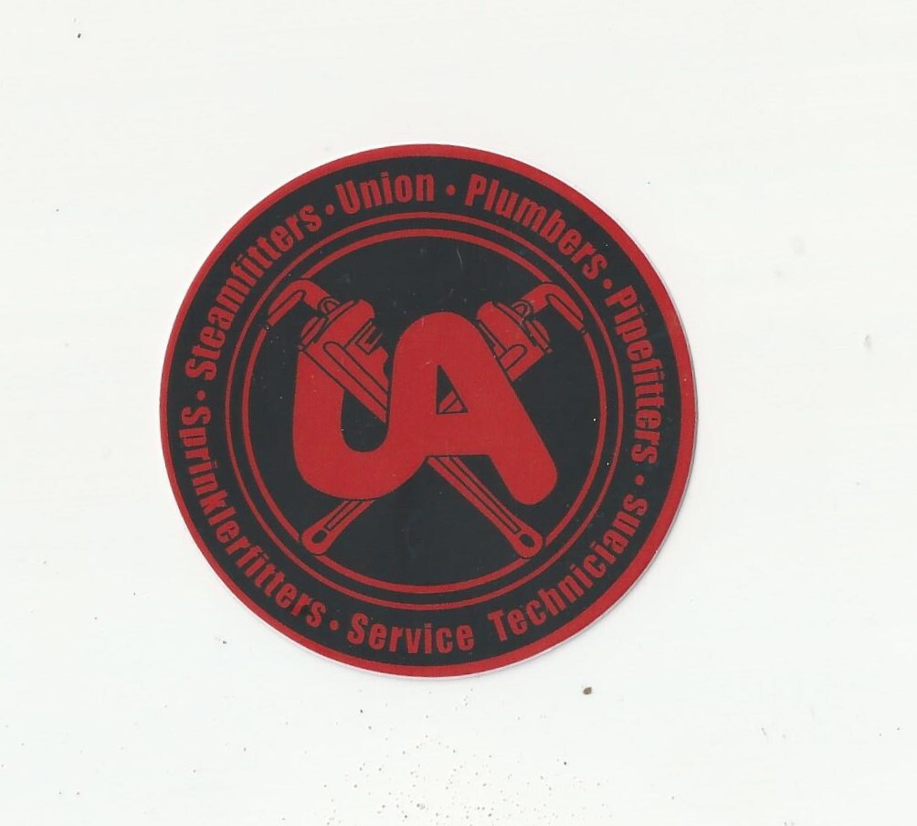 RETRO 90s Era UA PLUMBERS PIPEFITTERS STEAMFITTERS RED BLACK Insignia St... - $5.00