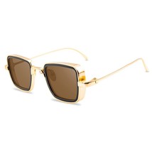 Steampunk Square Sunglasses: Fusion of Vintage and Fashionable Style for Men - £11.94 GBP