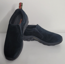 MERRELL Womens 10 Black Midnight Jungle Moc Suede Comfort Shoes Slip On J60826 - £27.97 GBP