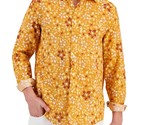 Club Room Luxury Linen Men&#39;s Long-Sleeve Elevated Floral Shirt Orange - $26.99
