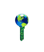 KW1 Fancy uncut House Key blank, Fun BIG GREEN EARTH design - FAST SHIPP... - $4.90