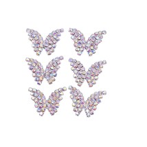 10Pcs Crystal Rhinestone Butterfly Embellishments Buttons Sew On Buttons For Diy - £21.71 GBP