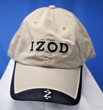 Izod XFG Beige Black Baseball Hat Adjustable Strap with Snap 100% Cotton Vintage - £13.92 GBP