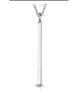 Stainless Steel Minimalist 2&quot; Bar Pendant Necklace Chain Length 28&quot; - $12.00