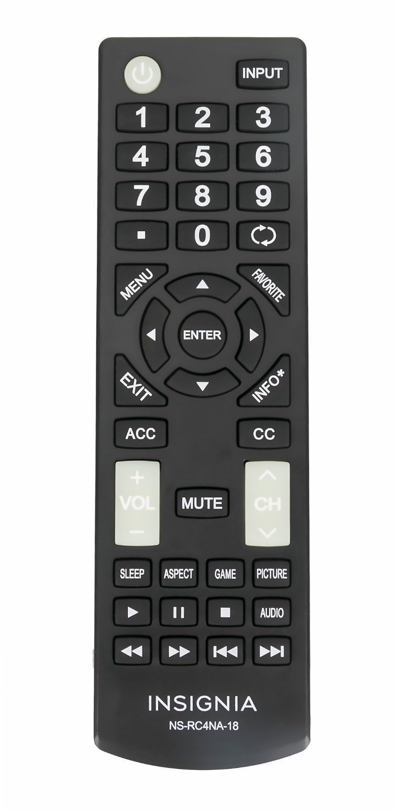 Insignia NS-RC4NA-18 V18 Remote for Model Ending A12 A13 A14 A15 A16 A17 A18 A19 - $21.91