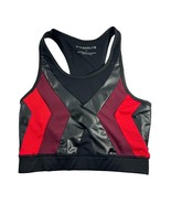 Kimberly Womens Sports Bra Size Small Black Red Diamond Pattern Pullover... - £18.57 GBP