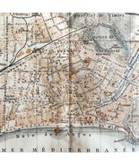 Map Nice Mediterranean #1 Southern France Rare 1914 Lithograph WW1 Era WHBS - €43,57 EUR