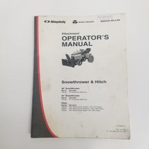 Simplicity Attachment Operator&#39;s Manual, 36&quot; &amp; 42&quot; Snowthrower &amp; Hitches - $12.82