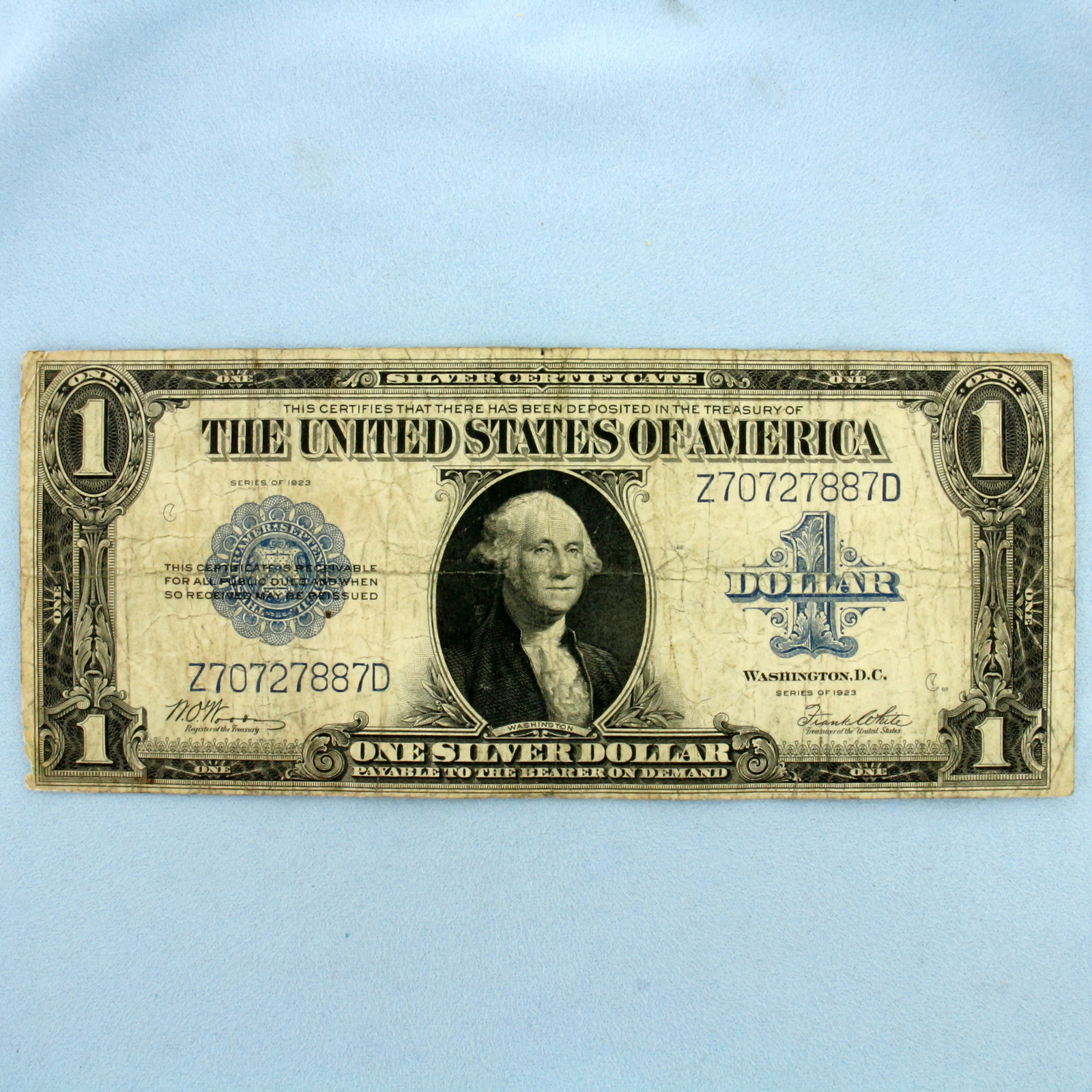 1923 $1 Large Blue Seal Note Bill - $91.00