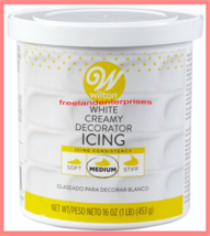 Food Wilton White Creamy Decorator Icing Medium Consistency ~16 oz~ 1 Container~ - £9.48 GBP