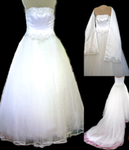 Mori Lee Wedding Gown Size 4 Waist 26&quot; Repaired Floor Model - £67.94 GBP