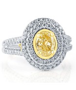 GIA Certified 1.90 Carat Light Yellow Oval Cut Diamond Engagement Ring 1... - £3,408.30 GBP
