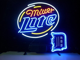 New Miller Lite Detroit Tigers NFL Beer Bar Neon Sign 19&quot;x19&quot;   - £122.73 GBP
