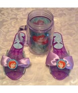 Halloween Disney Little Mermaid Ariel shoes slippers mug mason jar bundle - $13.99