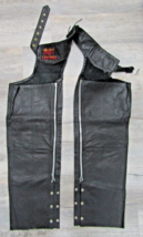 HOT LEATHERS Leather Motorcycle Chaps Riding Gear/Protection Men&#39;s Large - £62.37 GBP