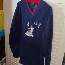 Croft and barrow sport V-neck winter themed sweatshirt - £10.79 GBP