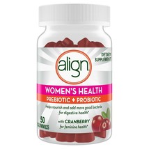 Align Women&#39;s Prebiotic Probiotic Supplement Gummies, Cranberry 50 CounT. - £31.64 GBP