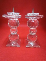 Swarovski pair of candleholders crystal pin 4&quot; - £31.10 GBP