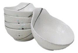 Pack Of 5 Yukino Hana Ceramic Ponzu Sauce Soup Shallow Bowls With Handle... - $30.99