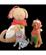 Set of 3 Dog Christmas Holiday Ornaments, Brown, Frosted Labrador Retriever - $366.67 MXN