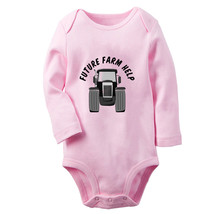 Future Farm Help Funny Romper Baby Bodysuits Newborn Jumpsuits Kids Long Outfits - £8.85 GBP