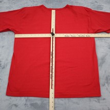 Basic Shirt Womens 2XL Red Short Sleeve Round Neck Shoulder Pads Casual T Shirt - £17.89 GBP