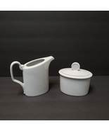 Odyssey White by Block Ionia, Creamer &amp; Sugar Bowl with Lid, vintage Greece - £35.40 GBP