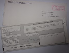 Vintage City Of Kentwood MI Assessed Valuation Notice Old Kent Bank 1974 - $2.72 CAD