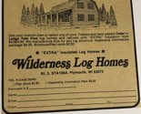 vintage Wilderness Log Homes Print Ad Advertisement pa1 - £4.65 GBP