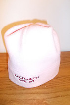 WOMENS PORT AUTHORITY PINK FLEECE HAT WITH GOLDS GYM (NWOT) - $9.85