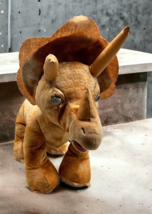 Build a Bear 16&quot; Triceratops Brown Tan Horns Dinosaur Plush Stuffed Animal - £6.74 GBP