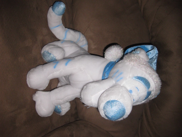 DISNEY WINTER TIGGER White & Blue w Scarf Brand New Licensed Plush 13" Adorable Item image 2