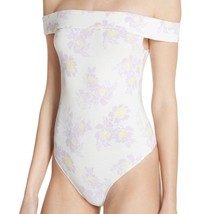 Free People intimates ivory floral so much off shoulder bodysuit medium ... - £17.95 GBP