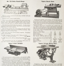 1922 Tobrin Bench Saws Jointers Advertisement NT Bushnell Catalogue DWF19 - $24.99