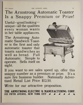1931 Print Ad Armstrong Electric Automatic Toasters Premiums New York City - £14.35 GBP