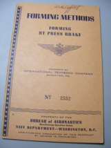 1943 WW2 Navy Aeronautics Forming Methods Booklet 2 - $460.95 MXN