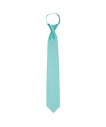 Men&#39;s Tie 100% Polyester Satin Aqua Wedding Necktie Pre-Tied Necktie - $12.17 CAD
