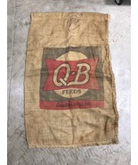 Vintage QuisenBerry Mills Inc. Q-B Feeds Sack 37”x23” - £23.35 GBP