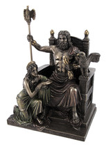 Bronzed Zeus and Hera at the Throne Statue with Colored Accents - £93.95 GBP