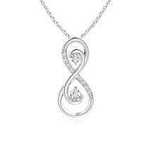 ANGARA Two Stone Natural Diamond Pendant Necklace in 14K Gold (GVS2, 0.14 Ctw) - £740.19 GBP