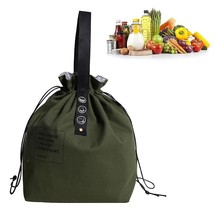 Insulated Lunch Bags Lunch Box Canvas Thermal Handbag With Drawstring Closure - £11.95 GBP