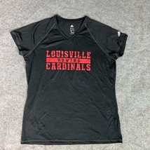 Louisville Cardinals Women Shirt Medium Black Adidas Short Sleeve Tee Rowing - $18.98