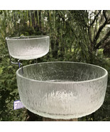 Vtg 3 Pc. Indiana Glass Chip Dip Bowl Set Tree Bark Texture Crystal Clea... - $41.23 CAD