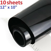 10 Black HTV Iron On Heat Transfer Vinyl Sheets Bundle 10x12 for T-Shirts Cricut - £10.38 GBP