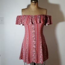 American Eagle Outfitters Size XS Dress Boho Floral Stripe On/Off Shoulder AEO - £18.80 GBP