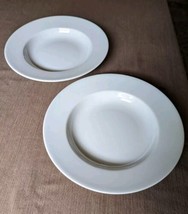 IKEA 365 Susan Pryke 10” Pasta Soup Salad Bowls Set Of 2 Solid White Turkey - £22.66 GBP