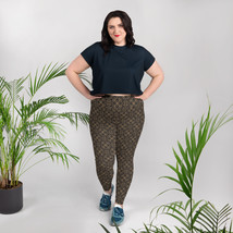 Luxury Ornament In Gold Black All-Over Print Plus Size Leggings - £33.13 GBP